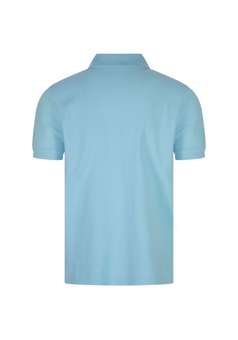Polo Custom Slim-Fit In Pique' Celeste Con Pony a Contrasto RALPH LAUREN | 710-782592023